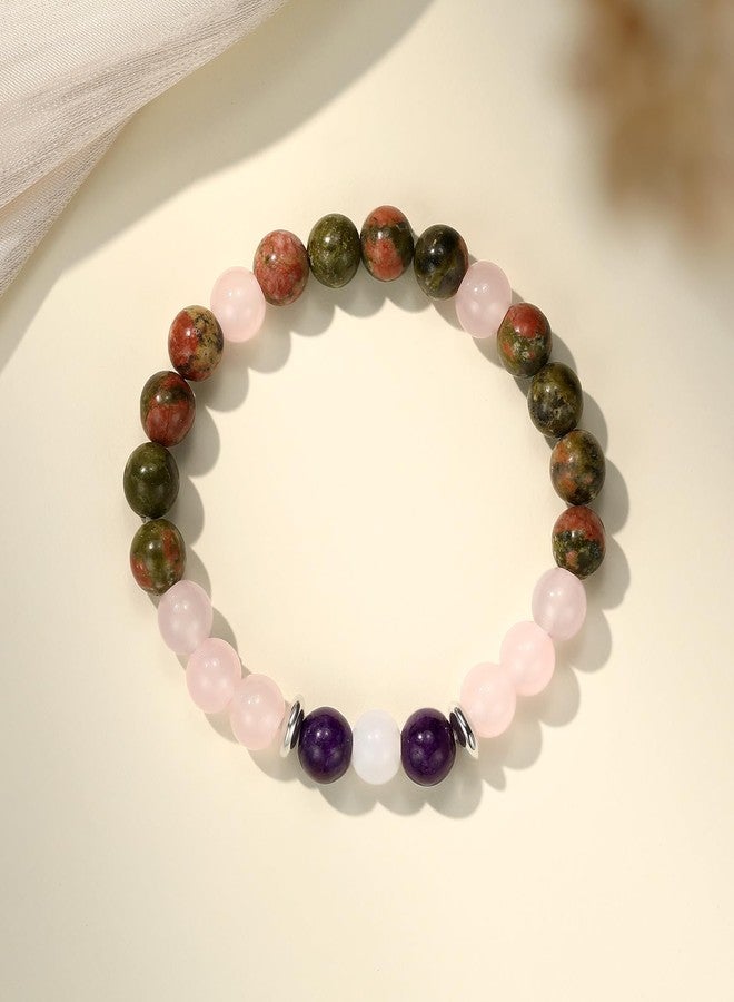 Aesnefe Pregnancy Crystal Bracelet for Women, Natural Gemstone Fertility Jewelry for Expecting Moms, Mom To Be Gifts for 1st Time Mom, Conception IVF Support Gift for Wife Daughter Friends Sister - Image 2